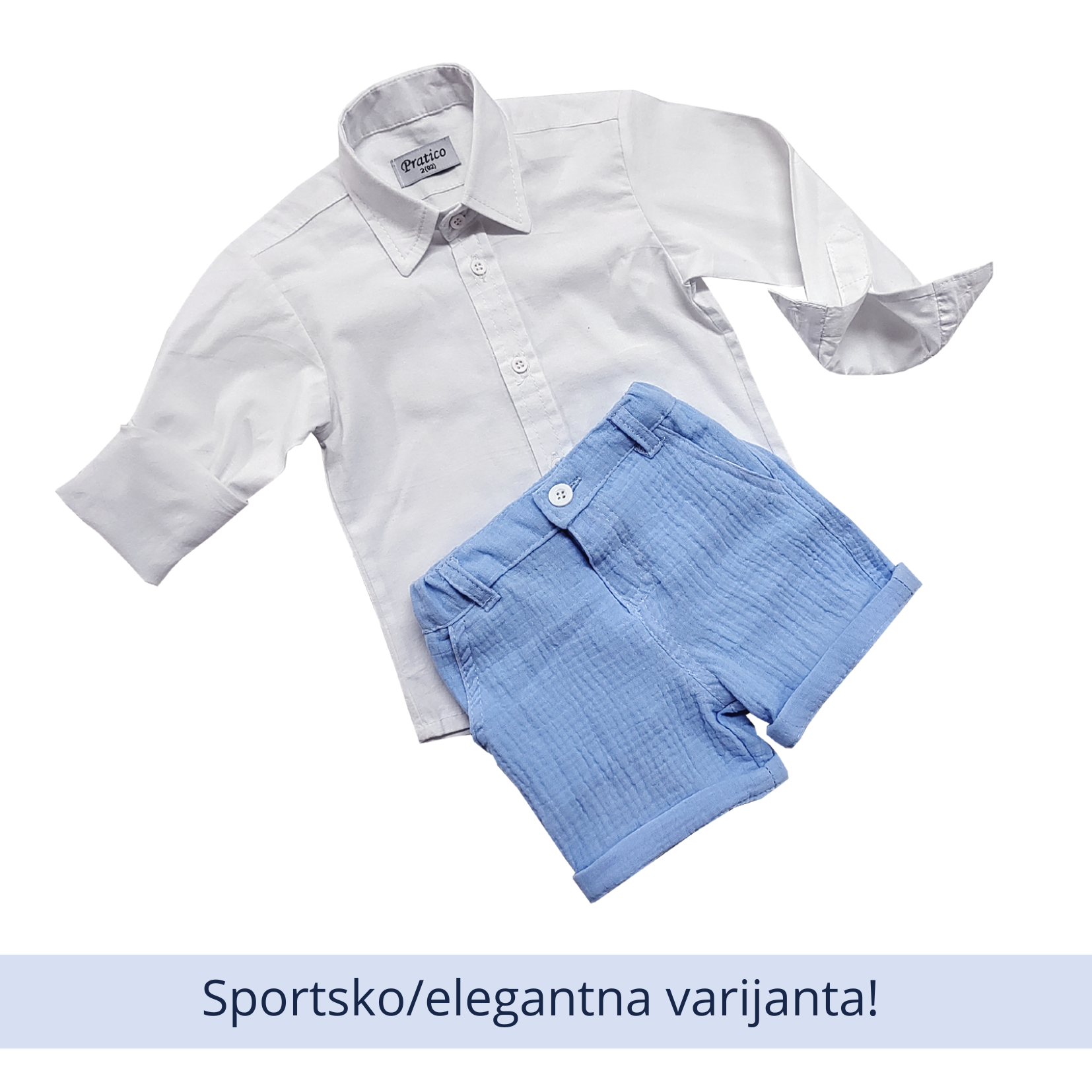 Svetlo-plavo/beli ležerni komplet za male dečake